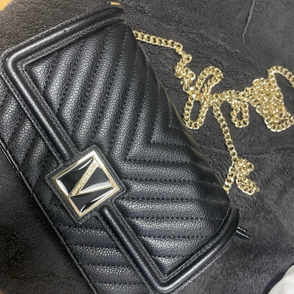 Vintage Black Quilted Leather Crossbody Bag